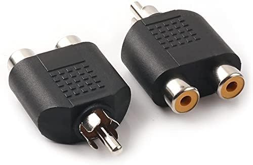 Harsh Enterprises RCA Splitter Adapter, 1 Male to 2 Female, Black, Audio Y Connector, Pack of 2-image-48