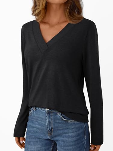AUTOMET Long Sleeve Shirts for Women Tops V Neck Casual Top Comfortable Shirt Soft Basic Tees Women Blouses4