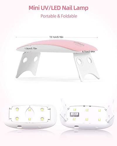 Artnery Min LED UV Light Lamp for Sun Dryer Gel Nail Polish Art Curing 6W Portable Manicure Tool Sunmini Drayer Foldable Light Based for All Kind of Paints Dry Remover Nails... - Image 6