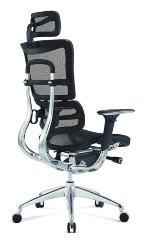 Image of Ergonomic Office Chair, Premium Mesh High Back, Adjustable Headrest,Backrest and Armrests, Black, Professional Task Chair for Work, Breathable Design