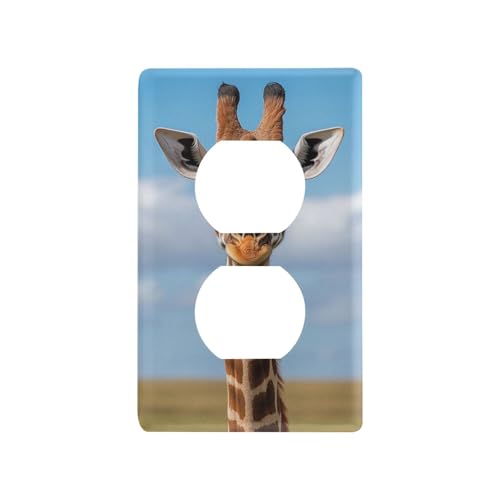 YYZZH Giraffe Animal Sunny Woodland Duplex Outlets Cover Switch Plate 2.9