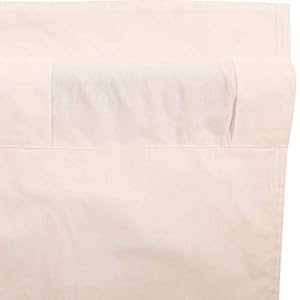Vhc brands simple life flax solid color cotton linen blend farmhouse kitchen curtains rod pocket 36×36 tier pair natural creme white  urban country home decor