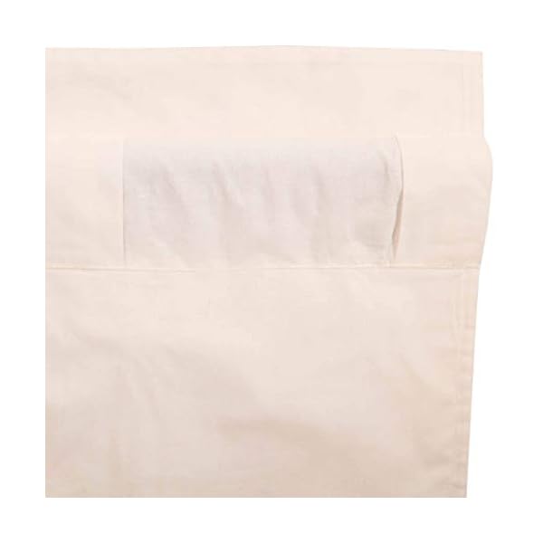 Vhc brands simple life flax solid color cotton linen blend farmhouse kitchen curtains rod pocket 36×36 tier pair natural creme white  urban country home decor