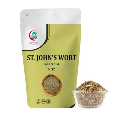 St Johns Wort 4 oz St. Johns Wort Herb Cut & Sifted Saint Johns Wort Loose Herb for Herbal Tea Dried St John Wort By Yogis Gift