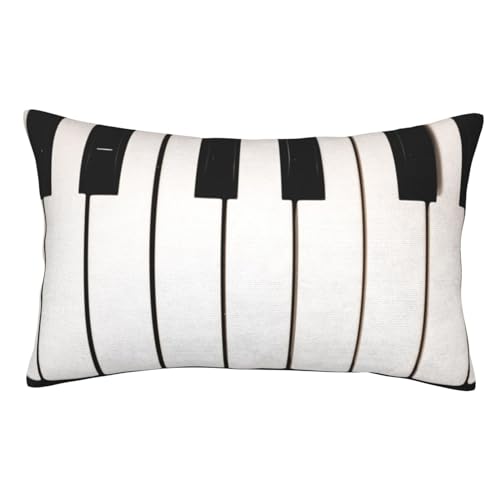 Augenstern Zippered Bed Pillow Protector 3D-Piano-Keyboard Decorative Throw Pillow Cover