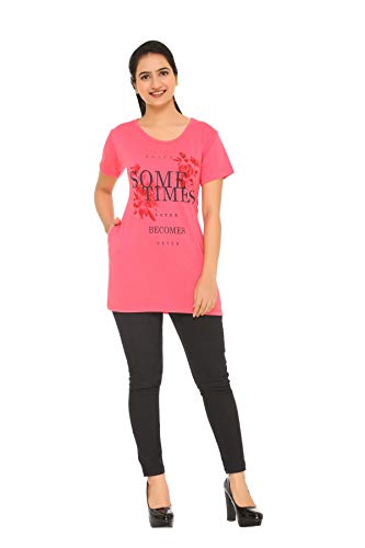 Image of In Love Women's Plus Size Longline T-Shirt with Side Pocket, 3 /4 Sleeve, Crew Neck