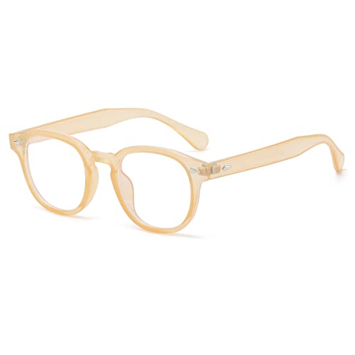Image of Retro Round Blue Light Blocking Glasses for Men Women, Vintage Frame Non-prescription Computer Reading Eyeglasses