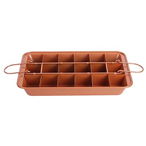 PEPDIMA Bandeja para hornear Brownie, molde para pastel de Chocolate con divisores, utensilio de cocina