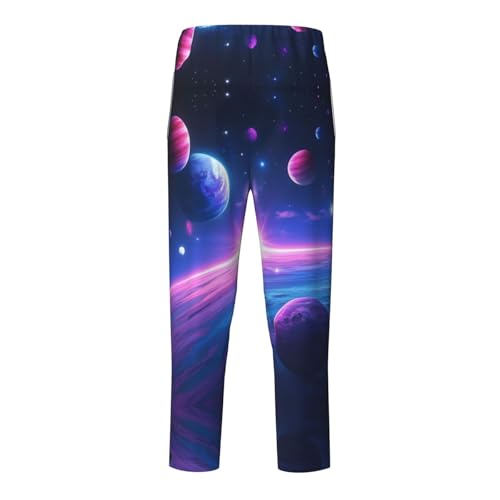 Pajama Pants Pajama Bottoms with Elastic Waistband Sleepwear Lounge PantsColorful Starry Sky Planet2