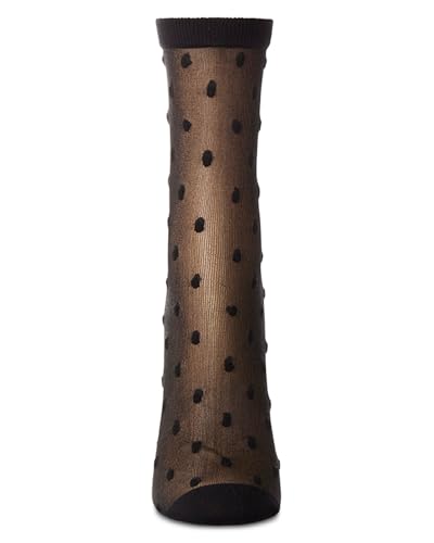 MeMoi Women's Sheer-All-Over Polka Dot Ankle Sock3