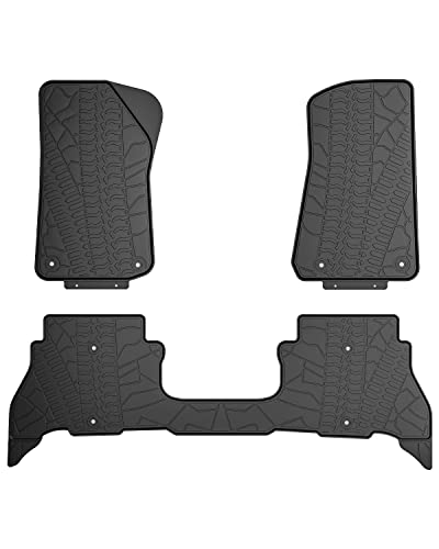 Floor Mats fits Wrangler JL 4XE, JOYTUTUS All-Weather Protection Floor Liner Front & Rear Complete Set, Heavy Duty Waterproof Odorless Durable fits Wrangler JL 4XE 2020 2021 2022(Not Fits 4x4)