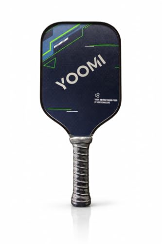 Raquete de Pickleball Fibra de Carbono Toray T300 Raw Carbon com Núcleo Honeycomb PP – Alta Performance, Controle e Spin (verde)