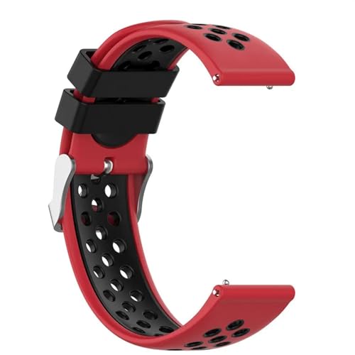 WKWPYCYUH Correa De 20/22 Mm Compatible for Garmin Vivoactive 3 4 Venu Venu2 Reloj De Silicona Suave Pulsera Pulsera Compatible for Huawei Watch GT2 GT3 Correa de reloj(Red-black,Forerunner 245 645)