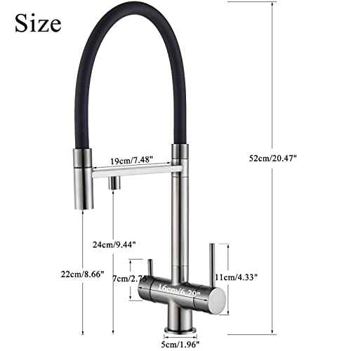 Robinet mitigeur pivotant flexible en laiton massif pour évier de cuisine - 5