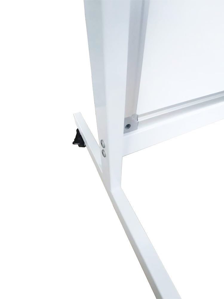 IVOL Mobilna tablica suchościeralna – stal lakierowana na biało – dwustronna – magnetyczna i z regulacją wysokości – 66 x 110 cm