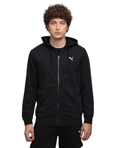 Image of Puma Men Full Sleeve Polycotton Full Zip with Pocket Solid Men's Hoodie