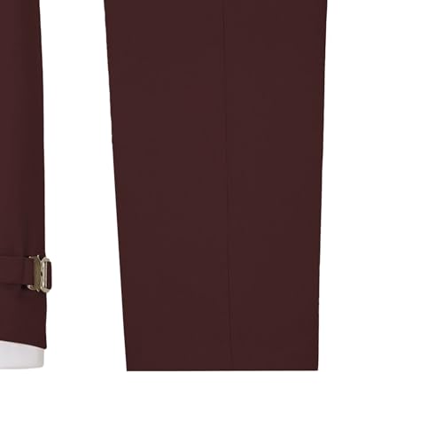 Image of Men's 2 Piece Suit with Metal Clasp Slim Fit Suit Stylish Business Pants Casual Wedding Grooms Tuxedo Suit