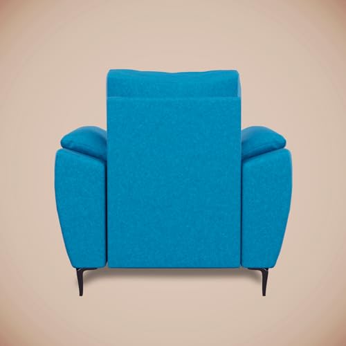 Image of Centuary Sleepables Modena Premium Sofa|Classy Quilted Suede Fabric Upholstery|Fiber-Filled Back Cushion|Wide Plush Fibrefilled Armrests|Ergonomic Lumbar Support |Oasis Blue|3 Years Warranty