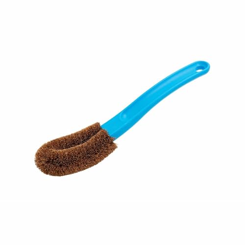 Image of Kamenoko Jump - Japanese Kitchen Scrub Brush with Handle - Set of 2 - Small - Blue - Cleaning Brush for Kitchen, Bath, and Shoes - Made in Japan