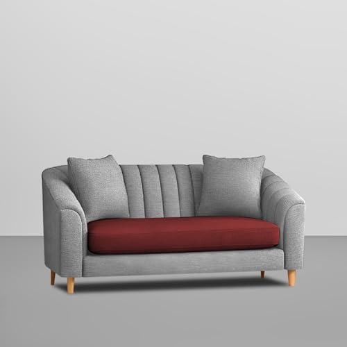 Image of Casaliving Doraldo 2 Seater Sofa Set for Living Room (Maroon Grey Colour) Premium Fabric Sofa