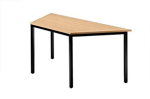 Preisvergleich Produktbild Trapeztisch 160x69cm Buche Schwarz trapezf Bürotisch Konferenztisch