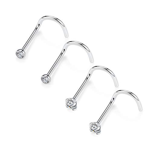 Gagabody 20G Nose Screw Cz Nose Stud Grade 23 Titanium Cz Nose Screw Body Piercings Nose Jewelry Tine Nose Screw For Women #TOP11