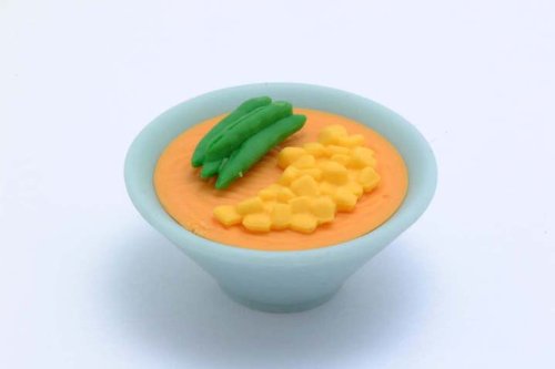 Chinese Noodles Peas Soup Bowl Japanese Food Erasers. 2 Pack