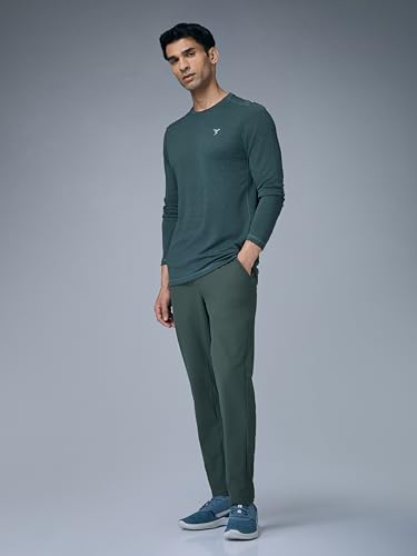 Image of TECHNOSPORT Men's Regular Fit Mid Rise Solid Plus Size Trackpants with Quick Dry, Anti Microbial, SPF50+ for Regular and Sports Use