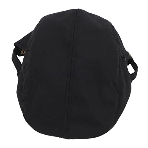 FRCOLOR Comfortable Unisex Chef Beret Hat Durable Canvas Working Cap for Cooks Waiters and Catering Professionals Lightweight Portable Restaurant Uniform Hat Black