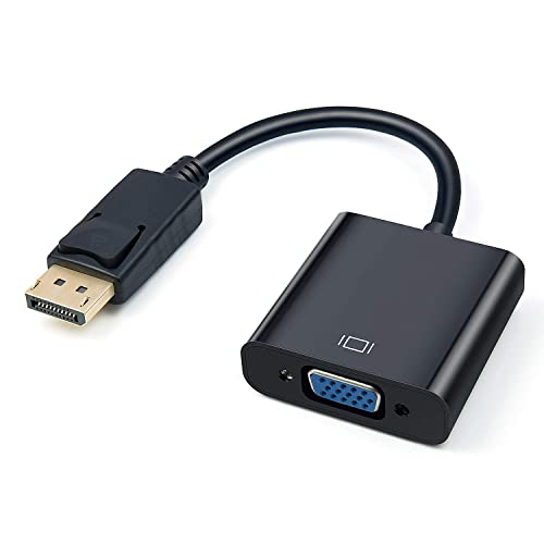 ZWOOS Adaptador DisplayPort a VGA, 1080p(1920x1080) Convertidor de DisplayPort Masculino a VGA Hembra Compatible con Lenovo, DELL, HP, ASUS, Macbook