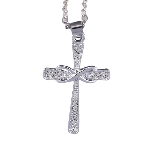 Collier croix pour femmes en argent hypoallergénique et cristal brillant