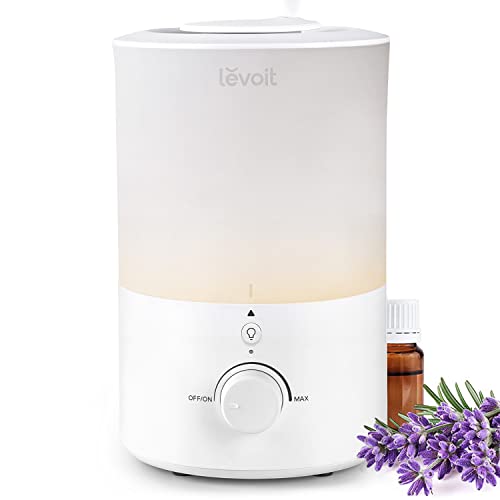 LEVOIT Humidifiers for Bedroom with Night Light(3L Water Tank)Cool Mist Top Fill Essential Oil Diffuser for Baby Nursery and Plants, 360° Nozzle, Quiet, Rapid Humidification for Home Large Room, White