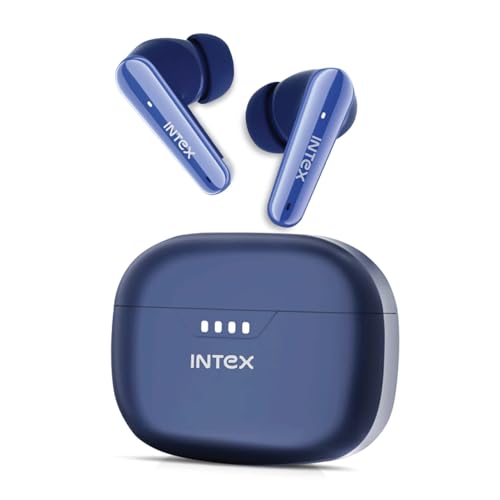 Image of Intex Excel Buds ITW202 (ANC), Active Noise Cancellation 32dB, 40ms Low Latency, Quad Mic, Upto 50Hr Playback, 13mm Dynamic Driver for Deep Bass & Crystal Sound, Bluetooth v5.3, Type C Charging (Blue)