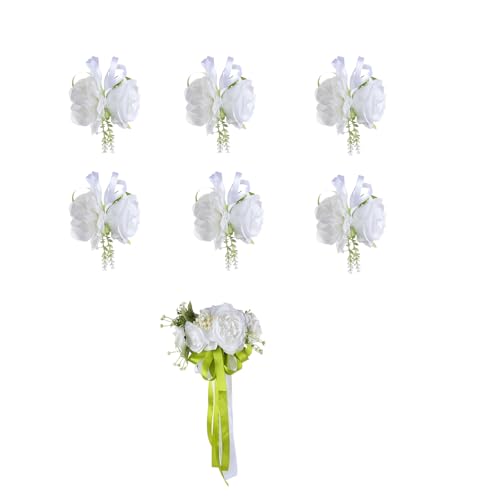 Kit décoration voiture artificielle robuste pour mariage thème blanc vert facile à installer - 4