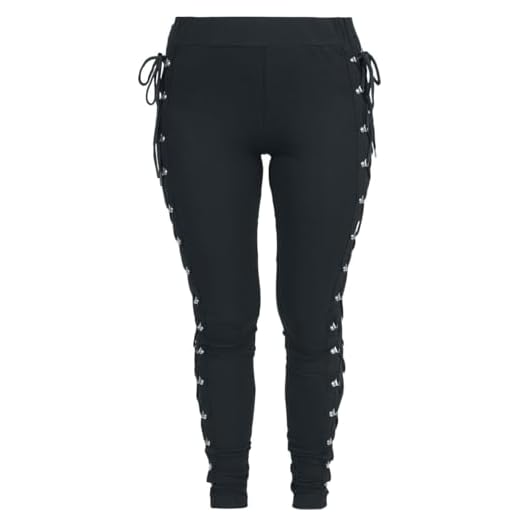 Gothicana by EMP Damen Schwarze Leggings mit Schnürung XXL