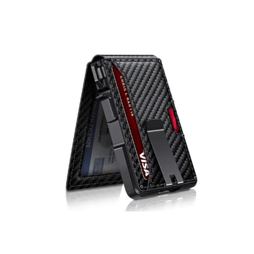 SakerPlus Wallet Anti-Theft Aluminum Alloy Card Holder Wallet for Men Slim Minimalist Metal Wallet RFID Blocking Style Card Case Front Pocket Design (black)