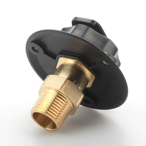 Image of RV City Water Inlet Filling Inlet with check valve,RV Hose Connection Cover, 3 /4 NH Female to 1 /2 NPT Male,RV City Water Inlet for Camper,Trailer,Marine