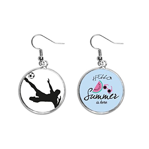 Pendientes de sandía con silueta de fútbol calada para verano