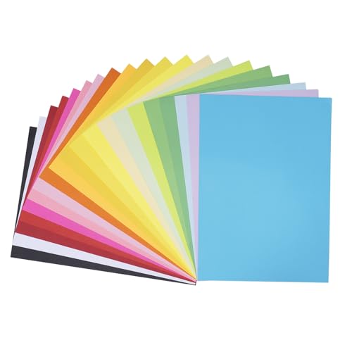 Carehabi - A4 80 g/m² 20 Couleurs, 100 Feuilles de Papier Coloré pour Photocopieur, Papier Coloré pour Bricolage