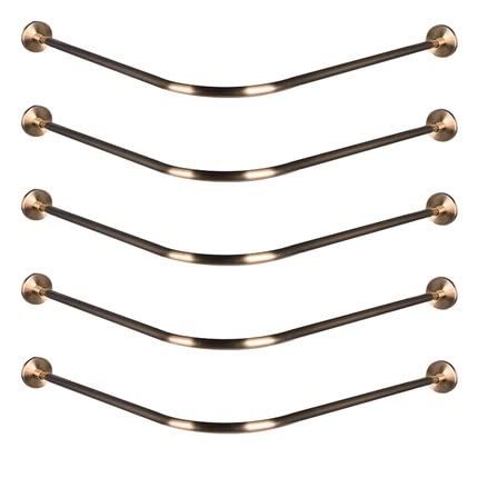 QYSM Asta di Tenda for Doccia in Bronzo Curvo Asta for Tende telescopiche Acciaio Inossidabile A Square A Acciaio INOSSIDATO Bastone per Tende (Size : 80-100cm