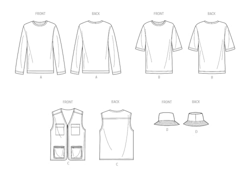 Simplicity SS9651BB Men/BOY TOP/Vest BB (44-46-48-50-52), multicoloured, S (56 cm), M (58,4 cm), L (24 pouces) - Image 4