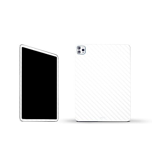 Image of MightySkins Carbon Fiber Skin Compatible with Apple iPad Pro 11 inch M2 4th Gen (2022) Full Wrap Kit - Solid White | Protective, Durable Textured Carbon Fiber Finish | Easy to Apply | Made in The USA