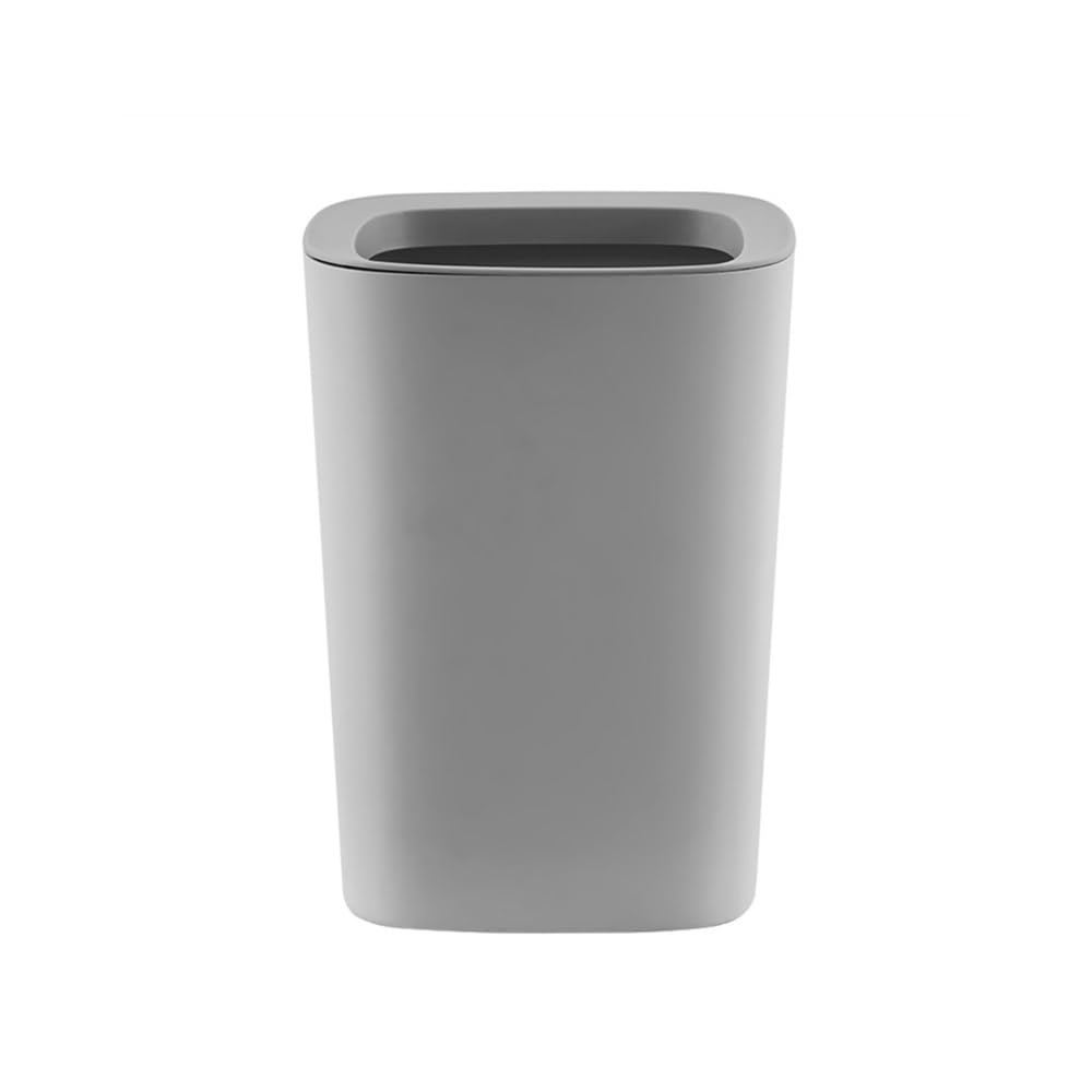 Poubelle, Grand panier à ordures ménagères de 12l, papier design découvert for chambre coucher et bureau(Gray)