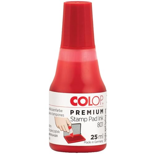 Tinta Y Tóner, Sports Barrilito 801R Tinta para Cojín Rojo, Envase Tipo Gotero, 25 ml