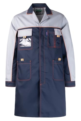 Oralidera Bata Laboratorio para Hombres Bata de Manga Larga de Trabajo Múltiples Bolsillos Chaqueta Tipo Delantal para Unisex Adulto, Azul, M