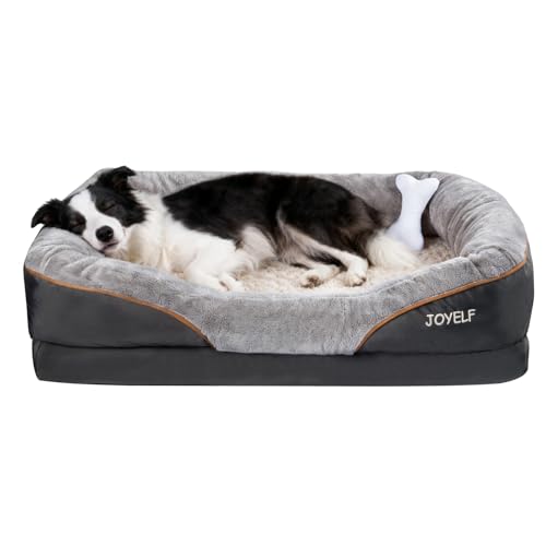 JOYELF, Cuccia ortopedica per cani in memory foam con copertura rimovibile e lavabile, con giocattolo con sonaglio