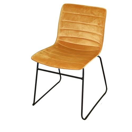 PRICE FACTORY Lot de 4 chaises en Velours côtelé Jaune Collection Nets Style Industriel