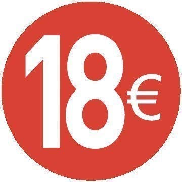200-20mm Euro Price Stickers - 20 Different Prices to Choose from (18 Euro Red)