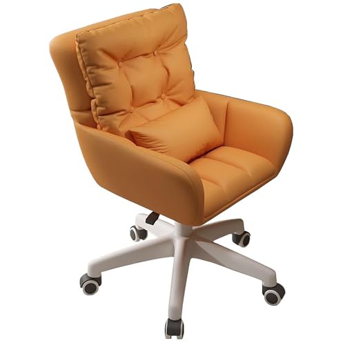 Chaise de bureau pivotante ergonomique réglable en hauteur rembourrée en cuir