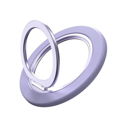 Image of Magnetic Phone Ring for MagSafe Phone Grip,Magnetic Cell Phone Stand Holder Finger Ring[Thin and Light Design] for iPhone Can Rotate 360 Degrees Compatible with iPhone12-17Series-Light Purple